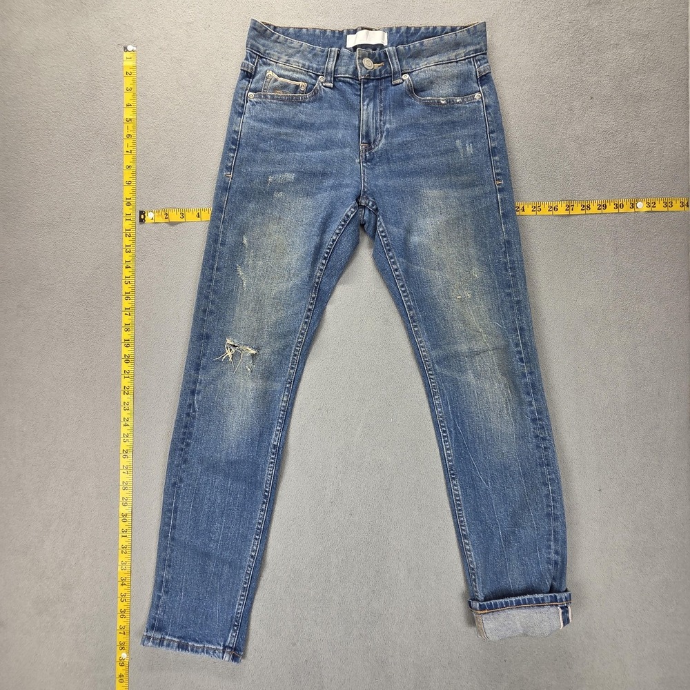 PLAC‎ Jeans Womens Blue Selvedge Thrashed Made in Japan Kaihara Denim Fits 27x30
